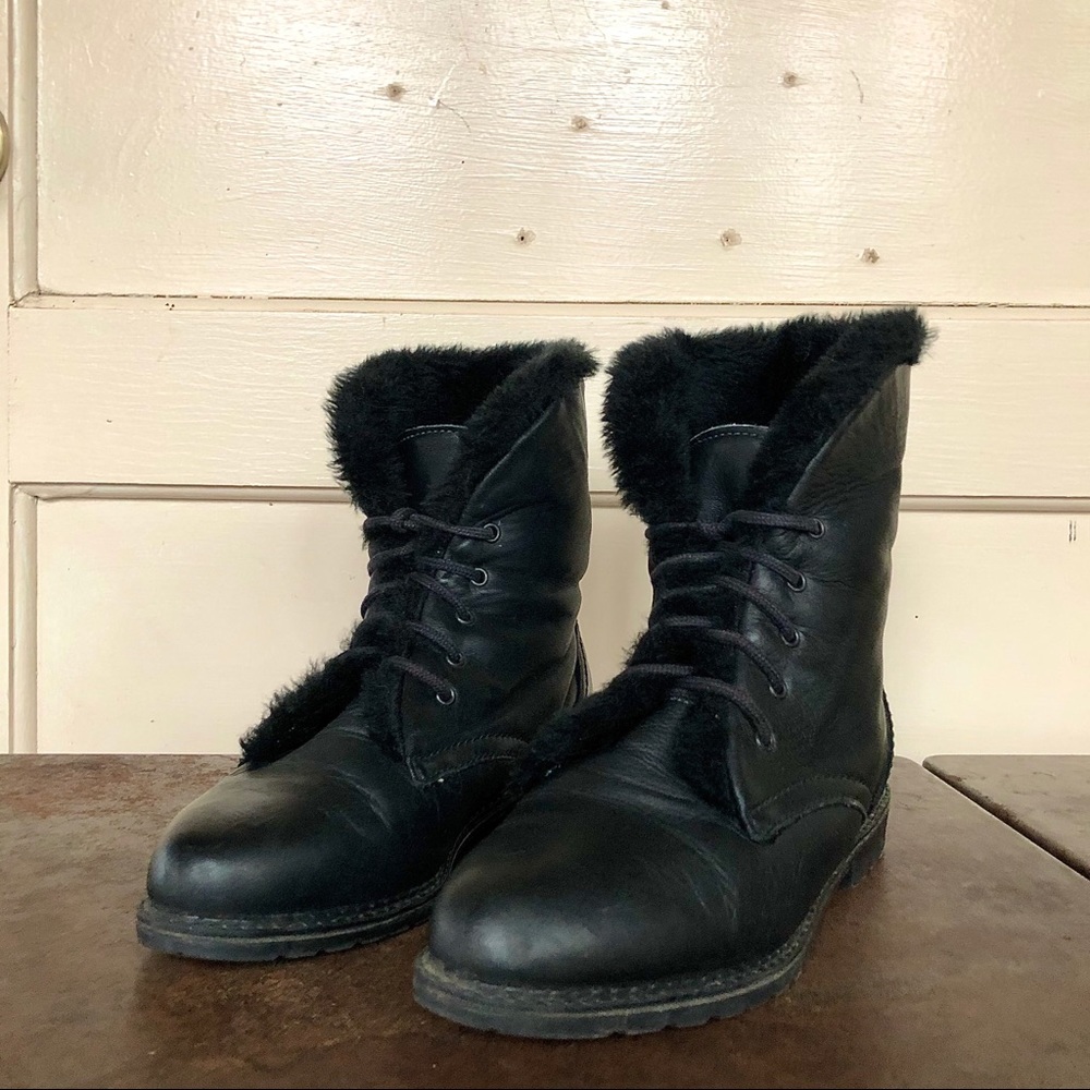 VINTAGE Canadian Made Black Leather Boots